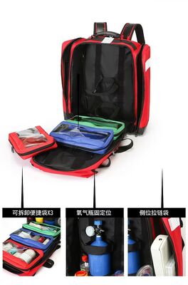 medical Oxygen Cylinder Backpack, First Aid Backpack with 3 small Detachable Portable Zipper Bag,big capacity first aid bag