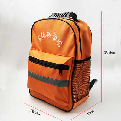 Fabric Earthquake Survival First Aid Kit Backpack Size M Red